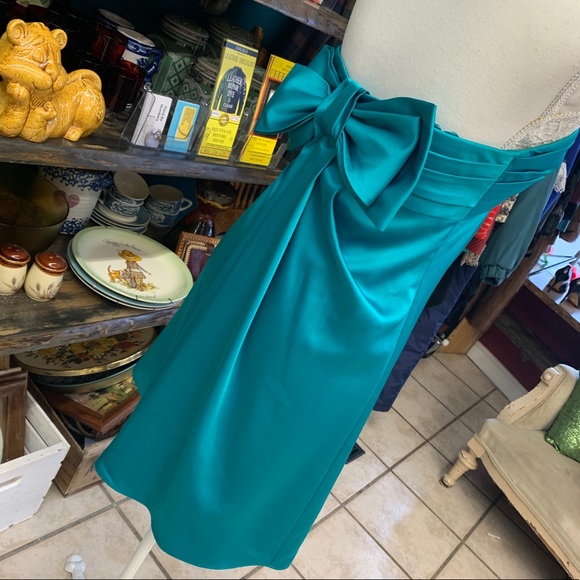 BCBG MAXAZRIA Turquoise Mini Cocktail Dress Size 4 - Picture 3 of 8